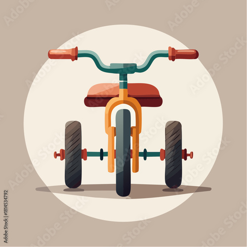 Child's tricycle with front wheel and handlebars