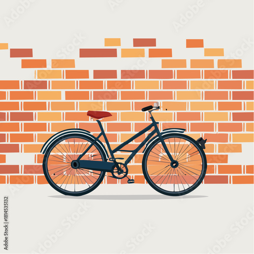 Classic bicycle against brick wall