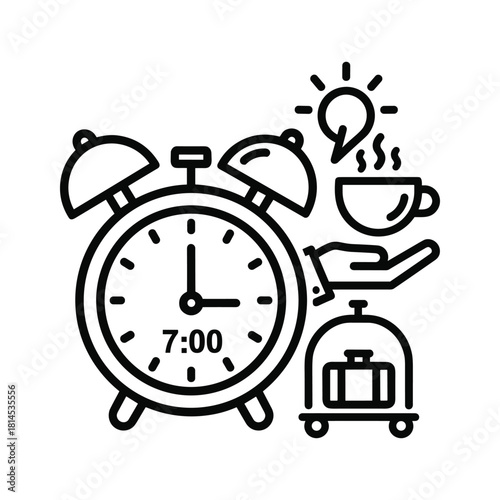 Wake up early and enjoy a good morning with coffee isolated on