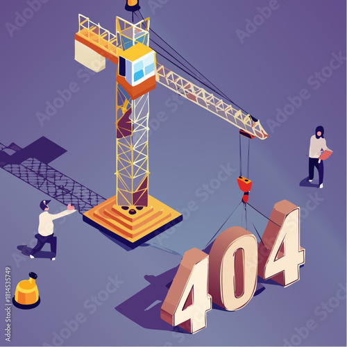 Construction crane building 404 error message