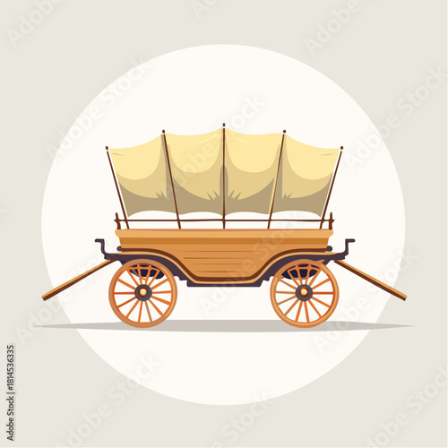 Covered wagon with canvas top