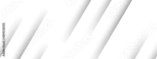Minimalist White Background with Diagonal Geometric Stripes & Soft Shadows. Clean 3D Material Design Style Texture Ideal for Corporate Presentations, Modern Websites, Business Cards, and Tech Backdrop