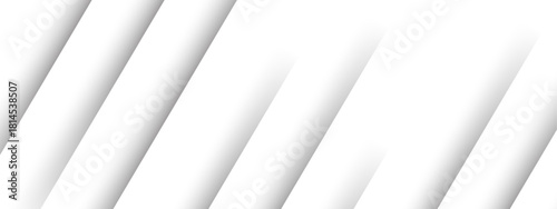 Minimalist White Background with Diagonal Geometric Stripes & Soft Shadows. Clean 3D Material Design Style Texture Ideal for Corporate Presentations, Modern Websites, Business Cards, and Tech Backdrop