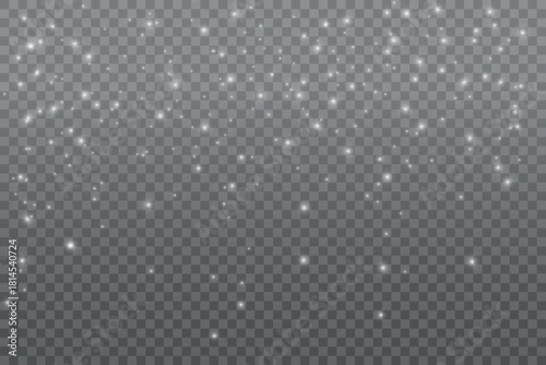 Light effect with glitter particles.Christmas dust.White sparks shine with special light.
