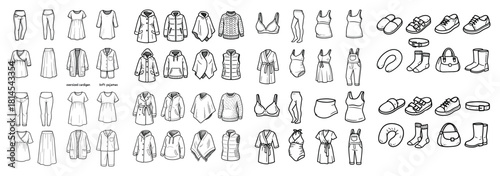 Fashion collection: outfits, footwear, accessories