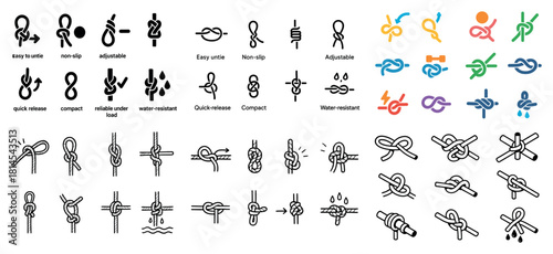 Various types of knots and their functions illustrated