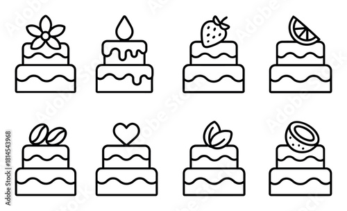 Wedding Cake Icon Grid