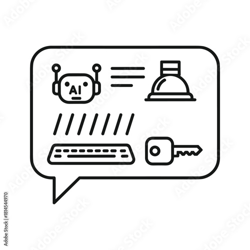 Artificial intelligence robot isolated on for smart home automation