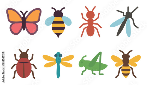 Colorful Insect Icons