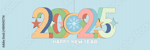 2026  New Year holidays banner, background, poster, card, design. Simple Template Happy New Year cover, labels isolated on colorful wallpaper.