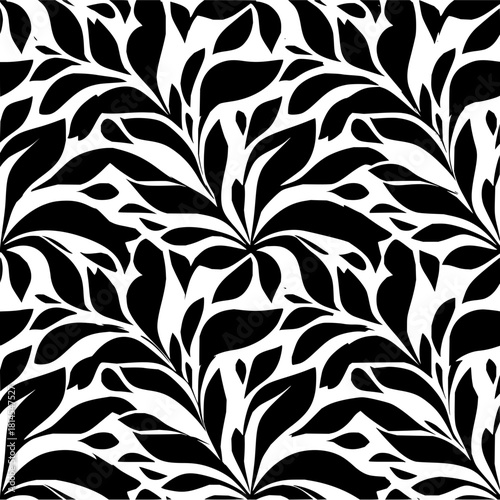 Get lost in the monochrome magic of this bold botanical pattern it is sure to captivate your senses today