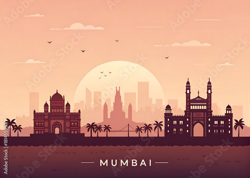 vector illustration of Mumbai city