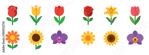 Colorful Floral Icon Set