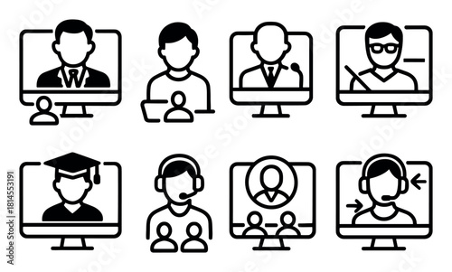 Minimalist Online Meeting Icons