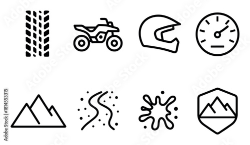 Quad Bike Icon Set