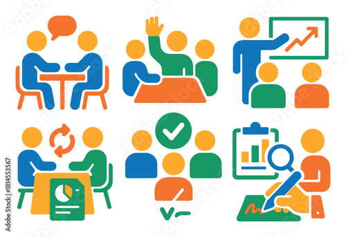 Colorful Meeting Icons