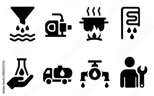 Desalination Icon Set
