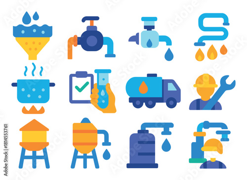 Desalination Process Icons