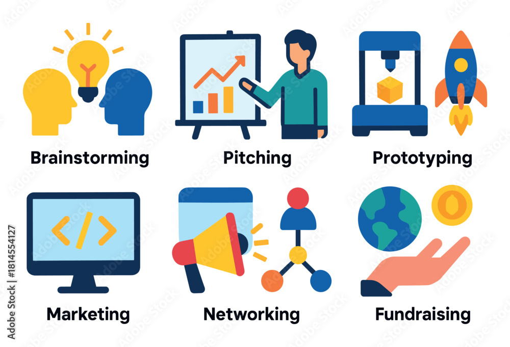 Fototapeta premium Startup Icons Grid