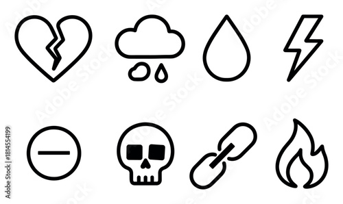Minimalist Negative Emotions Icons