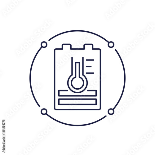 battery temperature icon in line design