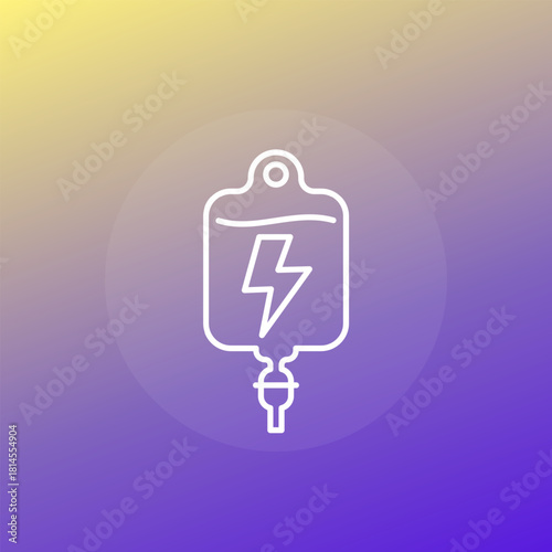 Electrolytes drip icon, iv rehydration line design