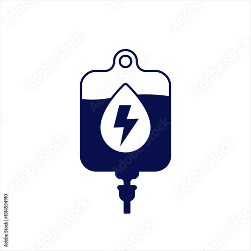 Electrolytes drip for rehydration icon on white