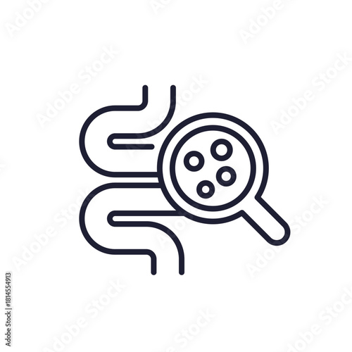 flatulence icon with bowel in line design