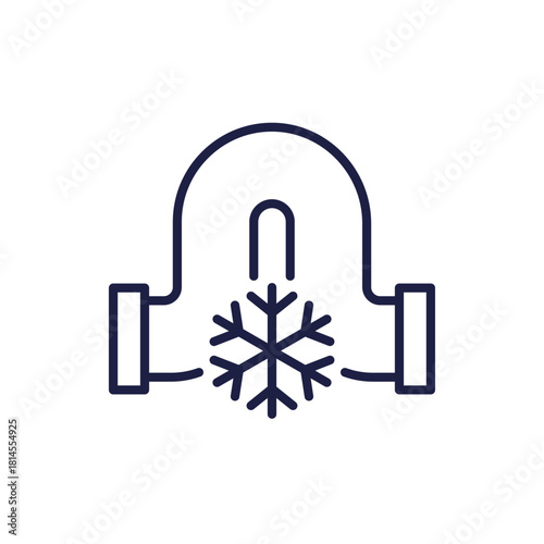 frozen pipe icon, line design on white