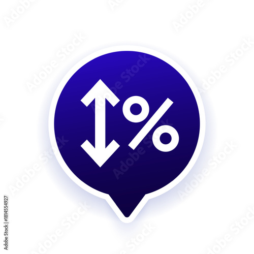 flexible loan rate vector icon with percent sign