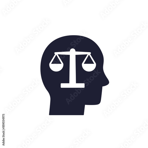 inner balance icon with a head