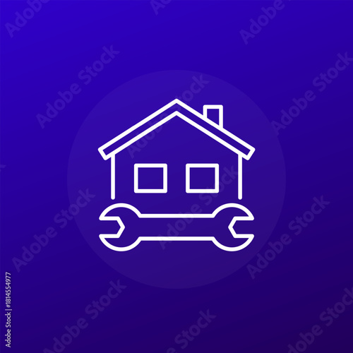 house maintenance icon, line vector design