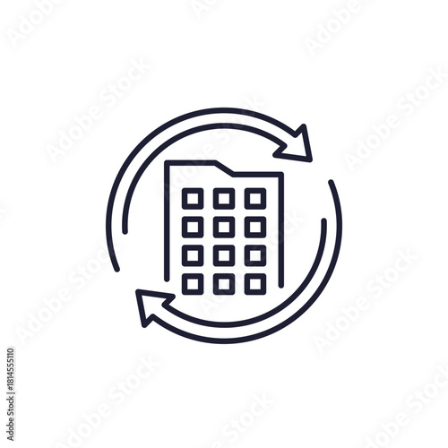Repurpose building icon in line design