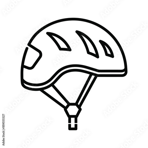 Simple black and white line art icon of two folded kitchen towels or potholders stacked with a hanging loop isolated on