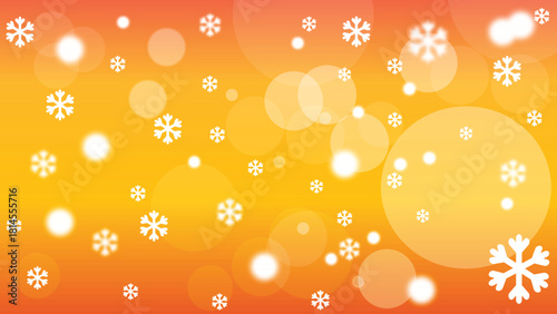 Christmas background with bowknot decorated with stars and snow. Illustration background