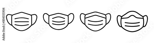 Various outline style medical face masks for health protection