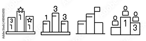 Ranking and success icons showcasing various achievement levels