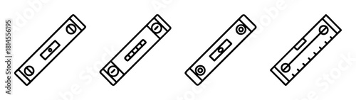 Spirit level tool icons collection for construction and accuracy