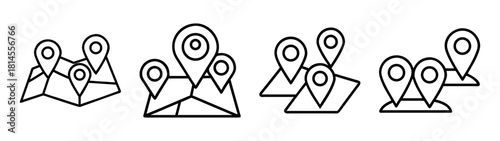 Map pointer and location pin icons, navigation and gps concept