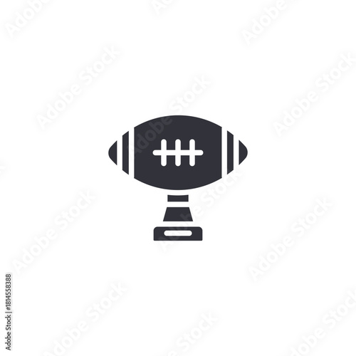 A stylized football trophy with a stand, representing victory, competition, athletic achievement, championship awards, and recognition in professional or amateur sports events.