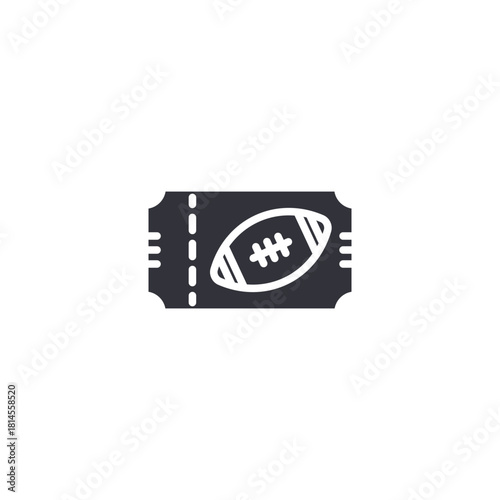 A stylized event ticket with a football emblem, symbolizing game admission, sports events, fan attendance, match access, and entertainment participation in a modern design.