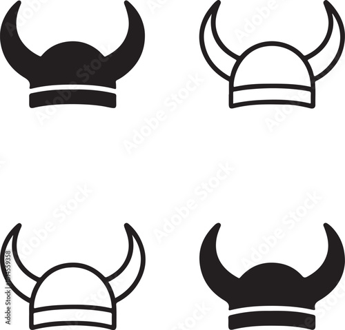 Isolated Horned Headpiece, Horned Headpiece icon, traditional Horned Headpiece clothing, ceremonial attire, cultural dress, black vector fashion symbol, ritual costume design for buyers