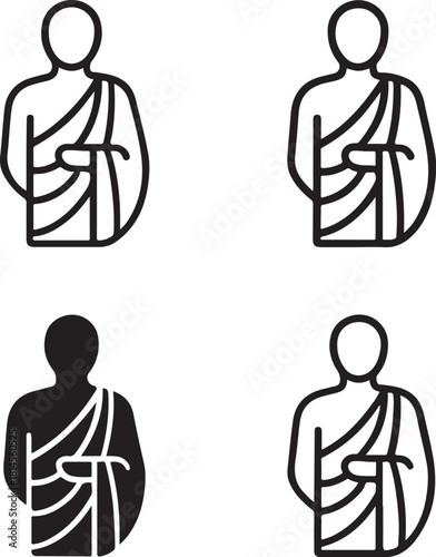 Isolated Toga Italy, traditional Roman clothing icon, cultural attire, heritage dress, black vector fashion symbol, classical costume design for buyers premium design