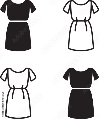 Isolated Chiton Greece, traditional Greek clothing icon, cultural attire, heritage dress, black vector fashion symbol, ancient costume design for buyers premium design