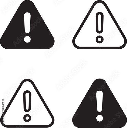 Isolated Warning Icon, Warning Icon, Warning Icon alert sign, caution symbol, black vector warning graphic, hazard design for buyers