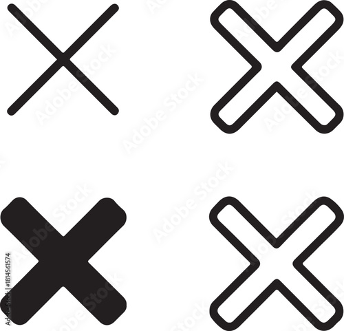 Isolated Cross Icon, Cross Icon, Cross Icon cancel symbol, error mark, black vector cancel symbol, rejection sign design for buyers