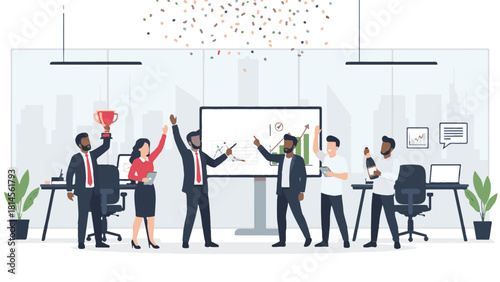 business people with graph