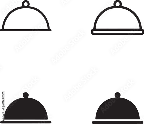 Isolated Serving Cloche, Serving Cloche icon, Serving Cloche food service dome, restaurant symbol, black vector catering design, meal presentation design for buyers