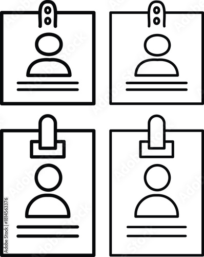 Security badge icon, representing onboarding support and approval. Identity card icon set flat style. Vector illustration,.
