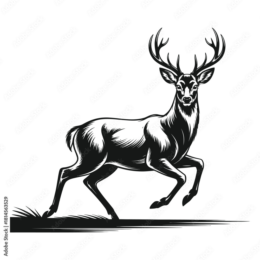Obraz premium deer silhouette vector